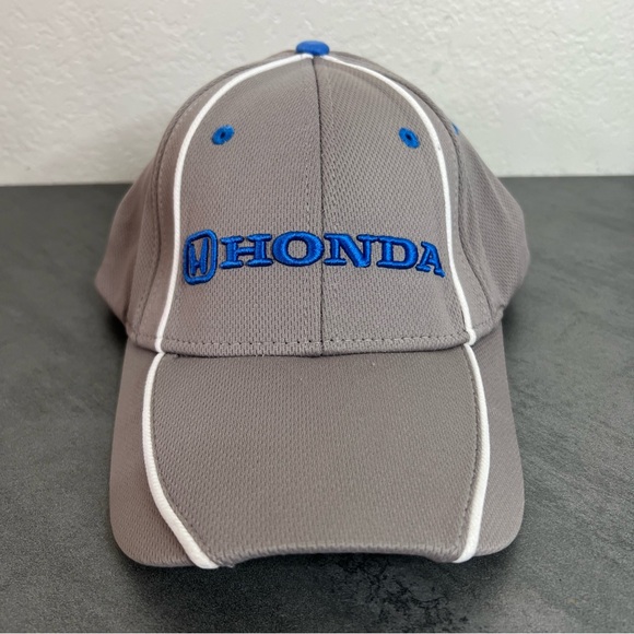 Honda Other - Honda Cap Hat Licensed Honda Embroidered Grey Mesh White Piping Adjustable Strap